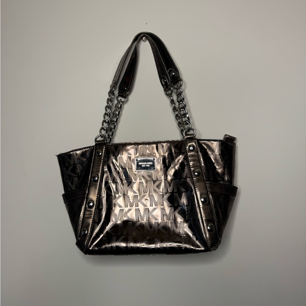 Michael Kors DELANCY Metallic Shoulder Tote